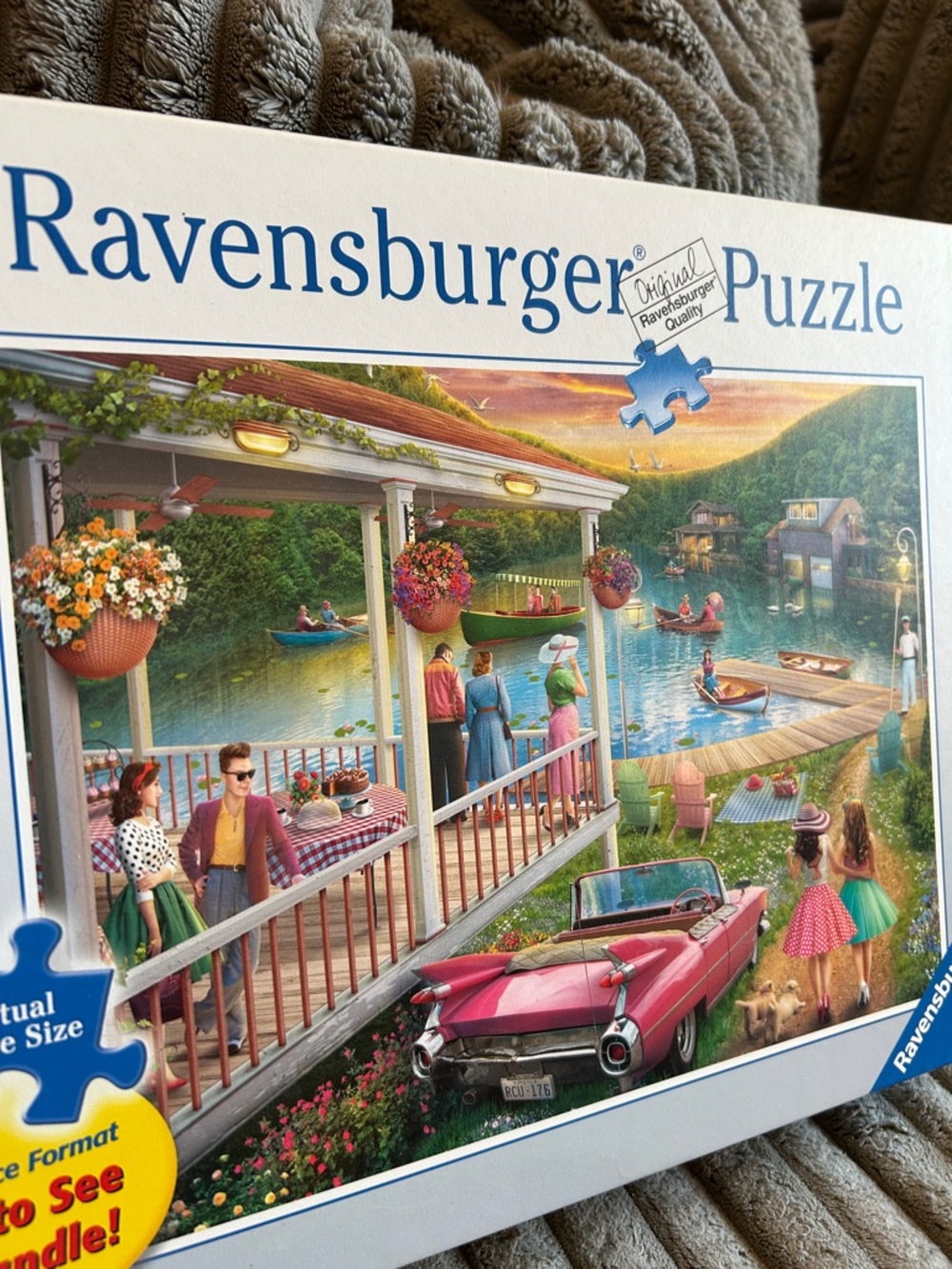 Ravensburger Puzzle Summer at the Lake 2020 Pink Convertible 300 Large Pieces